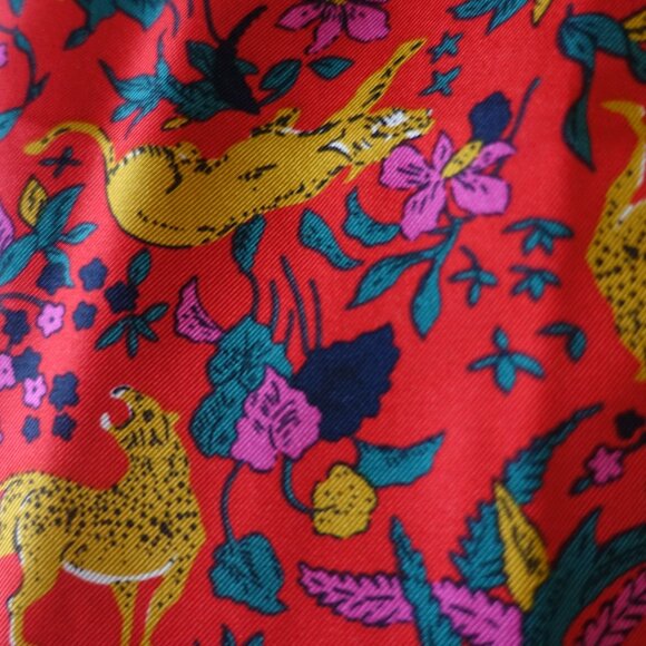 J. Crew #AE627 Collection Silk Twill Button Up Jungle Cat Print Shirt 0 2 XS - Picture 7 of 16